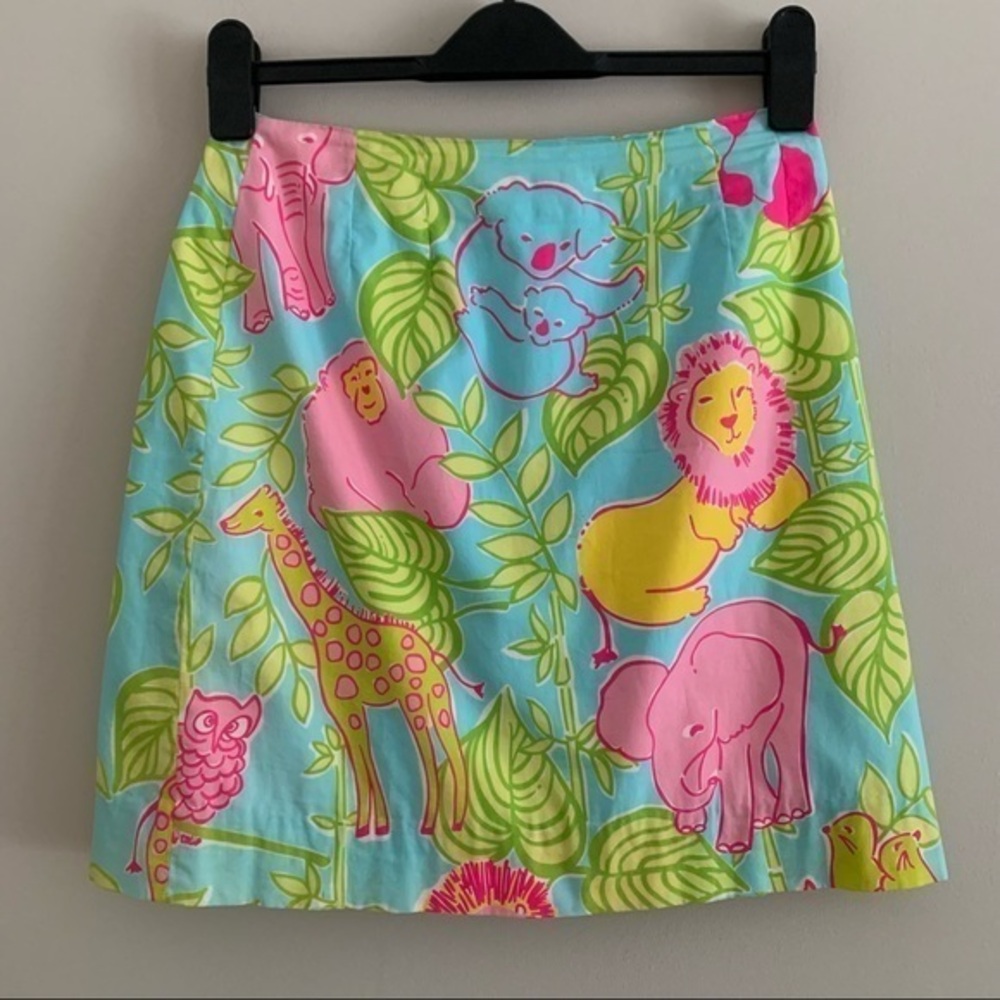 NFS.  RARE Lilly Pulitzer vintage animal print skirt 4